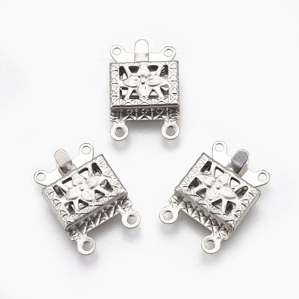 PandaHall 201 Stainless Steel Multi-Strand Box Clasps, Square, Stainless Steel Color, 15x10x3mm, Hole: 1mm 201 Stainless Steel Square
PandaHall 201 Stainless Steel Multi-Strand Box Clasps, Square, Stainless Steel Color, 15x10x3mm, Hole: 1mm 201 Stainless Steel Square