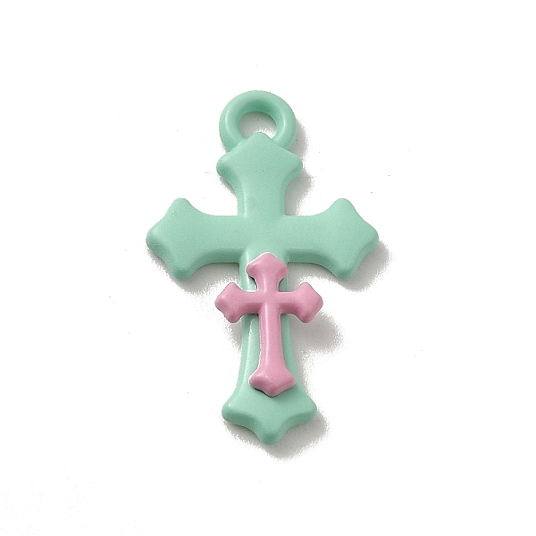PandaHall Spray Painted Aloy Pendant, Cross, Medium Aquamarine, 22.5x13.5x2.5mm, Hole: 1.8mm Alloy Cross
PandaHall Spray Painted Aloy Pendant, Cross, Medium Aquamarine, 22.5x13.5x2.5mm, Hole: 1.8mm Alloy Cross