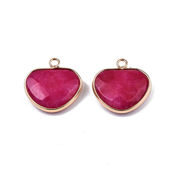 PandaHall Natural White Jade Pendants, with Light Gold Plated Tone Brass Edge, Dyed & Heated, Faceted Heart Charm, Medium Violet Red...
PandaHall Natural White Jade Pendants, with Light Gold Plated Tone Brass Edge, Dyed & Heated, Faceted Heart Charm, Medium Violet Red...