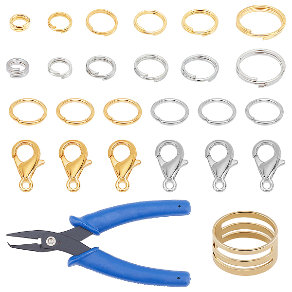 PandaHall Iron Double Snap Ring, with Zinc Alloy Lobster Claw Clasps, Brass Rings, Iron Jump Rings, Golden & Silver, Ring: 2440pcs/set...
PandaHall Iron Double Snap Ring, with Zinc Alloy Lobster Claw Clasps, Brass Rings, Iron Jump Rings, Golden & Silver, Ring: 2440pcs/set...