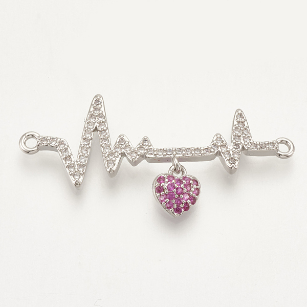 PandaHall Brass Micro Pave Cubic Zirconia Links, Heartbeat, Platinum, 13.5x35x2mm, Hole: 1.2mm Brass+Cubic Zirconia Others
PandaHall Brass Micro Pave Cubic Zirconia Links, Heartbeat, Platinum, 13.5x35x2mm, Hole: 1.2mm Brass+Cubic Zirconia Others