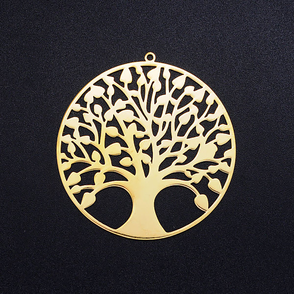 PandaHall 201 Stainless Steel Pendants, Circle with Tree of Life, Golden, 47x45x1mm, Hole: 1.6mm 201 Stainless Steel Tree
PandaHall 201 Stainless Steel Pendants, Circle with Tree of Life, Golden, 47x45x1mm, Hole: 1.6mm 201 Stainless Steel Tree
