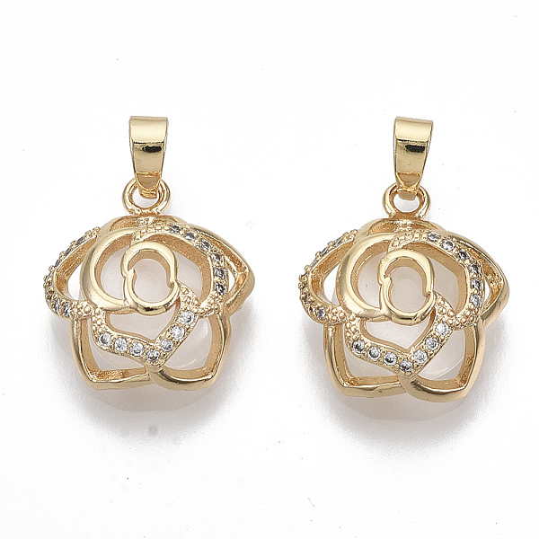 PandaHall Natural Chalcedony Pendants, with Real 18K Gold Plated Brass Micro Pave Clear Cubic Zirconia Settings, Nickel Free, Flower...
PandaHall Natural Chalcedony Pendants, with Real 18K Gold Plated Brass Micro Pave Clear Cubic Zirconia Settings, Nickel Free, Flower...