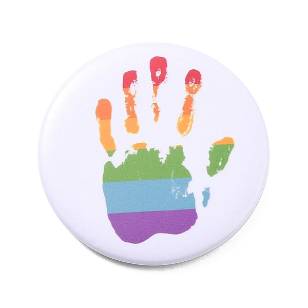PandaHall Rainbow Palm Iron Brooch, Flat Round Pride Pin, White, 44x8mm, Pin: 0.7mm Iron Others White
PandaHall Rainbow Palm Iron Brooch, Flat Round Pride Pin, White, 44x8mm, Pin: 0.7mm Iron Others White