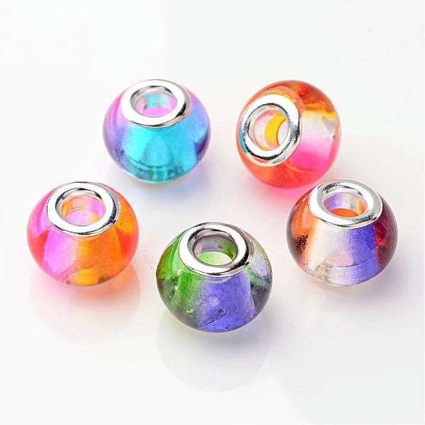 PandaHall Mixed Color Spray Painted Two Tone Glass Rondelle Large Hole European Beads, with Brass Cores, 15x12mm, Hole: 5mm Glass+Brass Core..., Multicolor
PandaHall Mixed Color Spray Painted Two Tone Glass Rondelle Large Hole European Beads, with Brass Cores, 15x12mm, Hole: 5mm Glass+Brass Core..., Multicolor