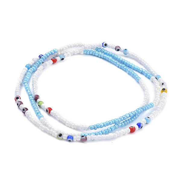 PandaHall Summer Jewelry Waist Bead, Body Chain, Seed Beaded Belly Chain, Bikini Jewelry for Woman Girl, with Evil Eye Lampwork, Colorful...
PandaHall Summer Jewelry Waist Bead, Body Chain, Seed Beaded Belly Chain, Bikini Jewelry for Woman Girl, with Evil Eye Lampwork, Colorful...