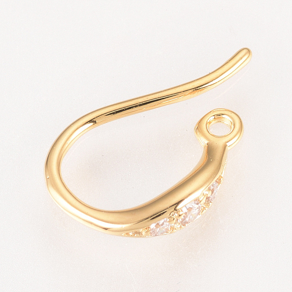PandaHall Brass Micro Pave Cubic Zirconia Earring Hooks, with Horizontal Loop, Nickel Free, Real Gold Plated, Real 18K Gold Plated..., Clear
PandaHall Brass Micro Pave Cubic Zirconia Earring Hooks, with Horizontal Loop, Nickel Free, Real Gold Plated, Real 18K Gold Plated..., Clear