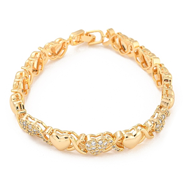 PandaHall Golden Brass Micro Pave Cubic Zirconia Link Bracelets, Heart, 7-1/4 inch(18.3cm), Link: 14x8x5mm Cubic Zirconia Heart Clear
PandaHall Golden Brass Micro Pave Cubic Zirconia Link Bracelets, Heart, 7-1/4 inch(18.3cm), Link: 14x8x5mm Cubic Zirconia Heart Clear