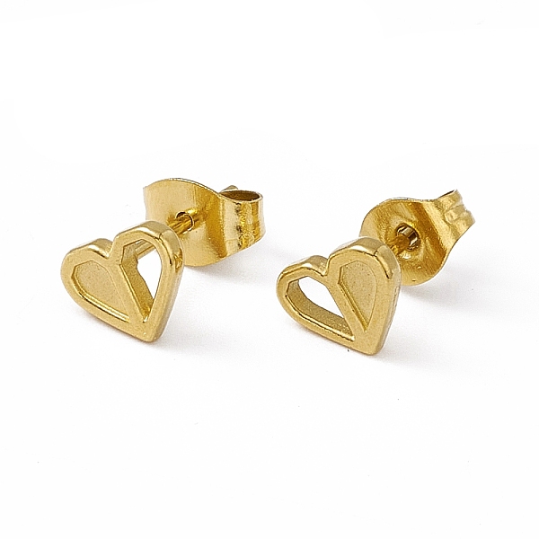 PandaHall Vacuum Plating 304 Stainless Steel Tiny Heart Stud Earrings for Women, Golden, 5.5x7mm, Pin: 0.8mm 304 Stainless Steel Heart
PandaHall Vacuum Plating 304 Stainless Steel Tiny Heart Stud Earrings for Women, Golden, 5.5x7mm, Pin: 0.8mm 304 Stainless Steel Heart