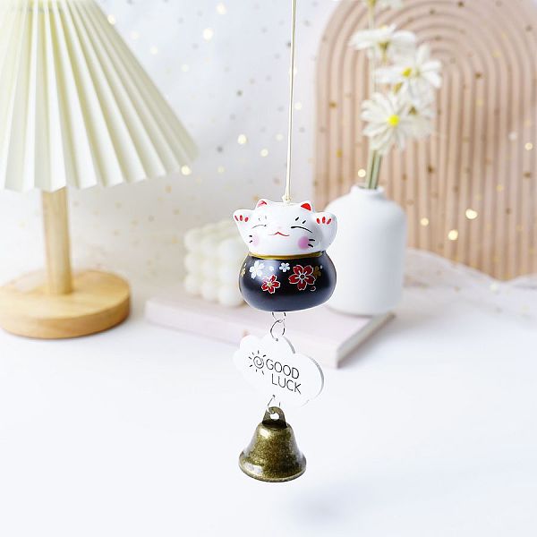 PandaHall Porcelain Maneki Neko Hanging Wind Chimes Decor, Feng Shui Lucky Cat for Car Interiors Bell Hanging Ornaments, Black, 280mm...
PandaHall Porcelain Maneki Neko Hanging Wind Chimes Decor, Feng Shui Lucky Cat for Car Interiors Bell Hanging Ornaments, Black, 280mm...