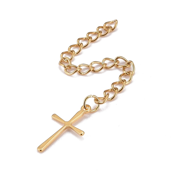 PandaHall 304 Stainless Steel Chain Extender, Curb Chain, with 202 Stainless Steel Charms, Cross, Golden, 68~70mm, Link: 3.7x3x0.5mm, Cross...
PandaHall 304 Stainless Steel Chain Extender, Curb Chain, with 202 Stainless Steel Charms, Cross, Golden, 68~70mm, Link: 3.7x3x0.5mm, Cross...