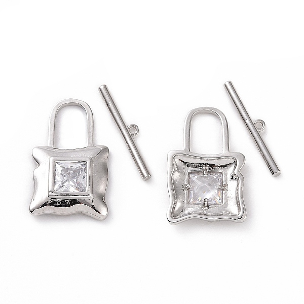 PandaHall Brass Pave Clear Cubic Zirconia Toggle Clasps, Lock, Platinum, Bar: 20.5x3.5x1.5mm, Hole: 1.2mm, Lock: 23.5x14.5x3mm Brass+Cubic...
PandaHall Brass Pave Clear Cubic Zirconia Toggle Clasps, Lock, Platinum, Bar: 20.5x3.5x1.5mm, Hole: 1.2mm, Lock: 23.5x14.5x3mm Brass+Cubic...