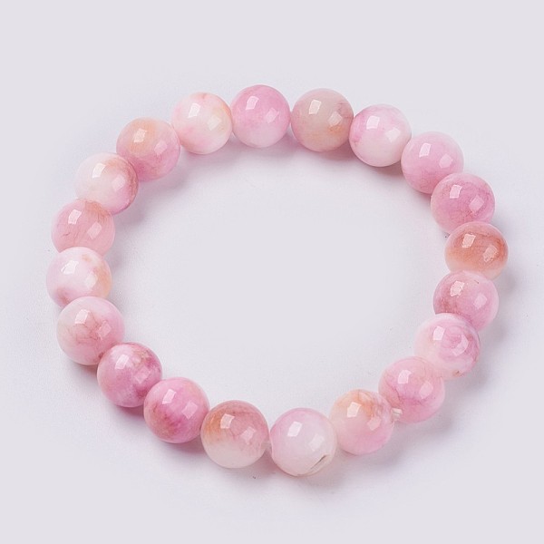 PandaHall Natural Jade Beaded Stretch Bracelet, Dyed, Round, Pink, 2 inch(5cm), beads: 6mm Jade Pink
PandaHall Natural Jade Beaded Stretch Bracelet, Dyed, Round, Pink, 2 inch(5cm), beads: 6mm Jade Pink