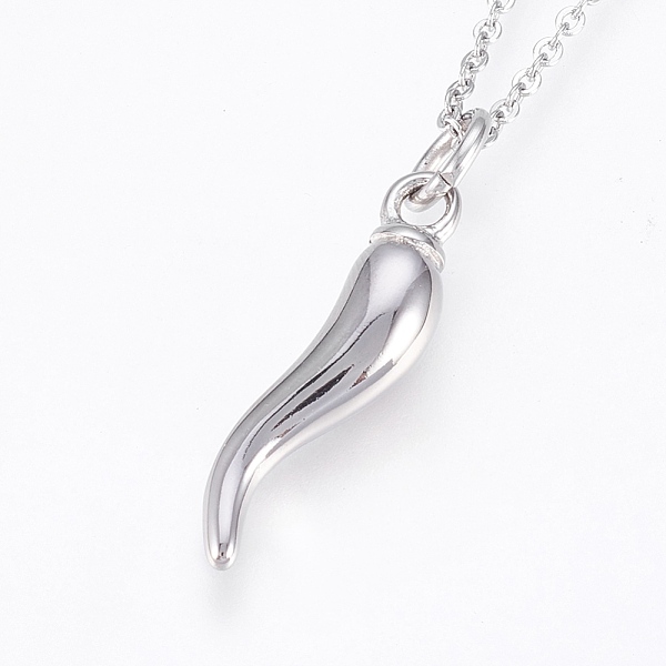 PandaHall 304 Stainless Steel Pendant Necklaces, Horn of Plenty/Italian Horn Cornicello,Stainless Steel Color, 17.71 inch(45cm), 1.5mm 304...
PandaHall 304 Stainless Steel Pendant Necklaces, Horn of Plenty/Italian Horn Cornicello,Stainless Steel Color, 17.71 inch(45cm), 1.5mm 304...