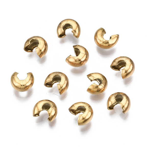 PandaHall 304 Stainless Steel Crimp Beads Covers, Vacuum Plating, Golden, 6.5x5.8x3.5mm, Hole: 1.8~2mm 304 Stainless Steel
PandaHall 304 Stainless Steel Crimp Beads Covers, Vacuum Plating, Golden, 6.5x5.8x3.5mm, Hole: 1.8~2mm 304 Stainless Steel