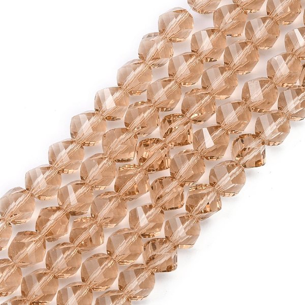 PandaHall Glass Bead Strands, Faceted, Twist, Rosy Brown, 8x7~8x8mm, Hole: 1mm Glass Twist Brown
PandaHall Glass Bead Strands, Faceted, Twist, Rosy Brown, 8x7~8x8mm, Hole: 1mm Glass Twist Brown