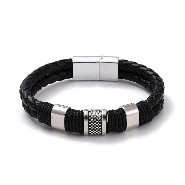 PandaHall Retro Leather Braided Cord Bracelet for Men, Rectangle Alloy Beads Bracelet with Magnetic Clasps, Antique Silver, Black, 8-1/2...
PandaHall Retro Leather Braided Cord Bracelet for Men, Rectangle Alloy Beads Bracelet with Magnetic Clasps, Antique Silver, Black, 8-1/2...