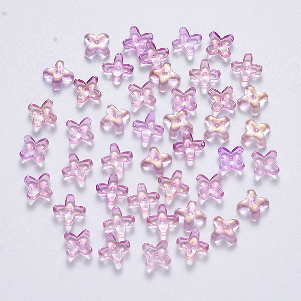 PandaHall Transparent Spray Painted Glass Beads, with Glitter Powder, Clover, Plum, 8x8x3mm, Hole: 0.9mm Glass Clover Purple
PandaHall Transparent Spray Painted Glass Beads, with Glitter Powder, Clover, Plum, 8x8x3mm, Hole: 0.9mm Glass Clover Purple