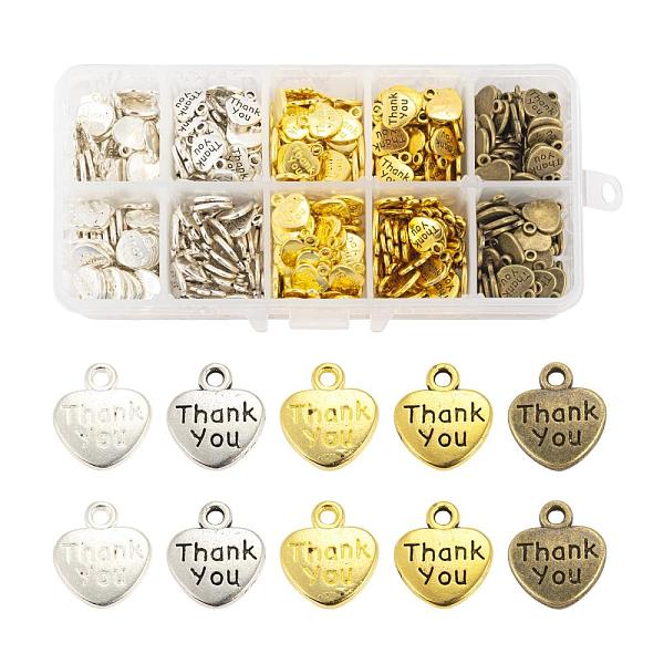 PandaHall 500Pcs 5 Colors Tibetan Style Alloy Charms, Heart with Word Thank you, Mixed Color, 12x11x2mm, Hole: 1.5mm, 100pcs/color Alloy...
PandaHall 500Pcs 5 Colors Tibetan Style Alloy Charms, Heart with Word Thank you, Mixed Color, 12x11x2mm, Hole: 1.5mm, 100pcs/color Alloy...