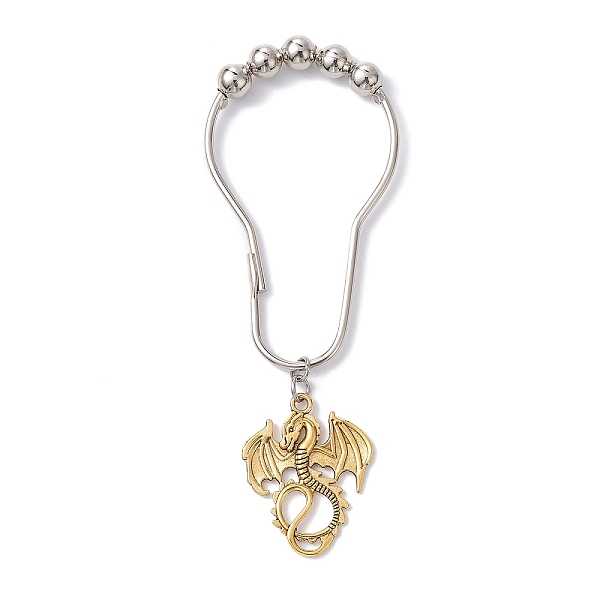 PandaHall Iron Shower Curtain Rings for Bathroom, with Alloy Pendents, Dragon, Antique Golden, 113mm Alloy Dragon
PandaHall Iron Shower Curtain Rings for Bathroom, with Alloy Pendents, Dragon, Antique Golden, 113mm Alloy Dragon