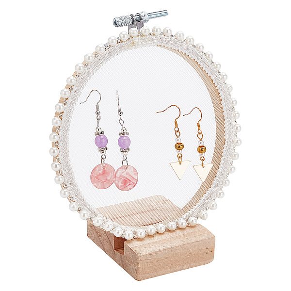 PandaHall Retro Round Wooden Lace Fabric Earring Display Stands, Embroidery Lace Suspension Earrings Storage Organizer Holder with Plastic..., White
PandaHall Retro Round Wooden Lace Fabric Earring Display Stands, Embroidery Lace Suspension Earrings Storage Organizer Holder with Plastic..., White