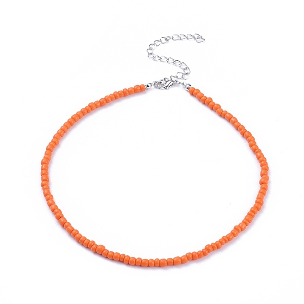 PandaHall Glass Seed Beaded Necklaces, with Zinc Alloy Lobster Claw Clasps and Iron Twist Chains Extender, Orange, 14.9 inch(38cm) Glass...
PandaHall Glass Seed Beaded Necklaces, with Zinc Alloy Lobster Claw Clasps and Iron Twist Chains Extender, Orange, 14.9 inch(38cm) Glass...