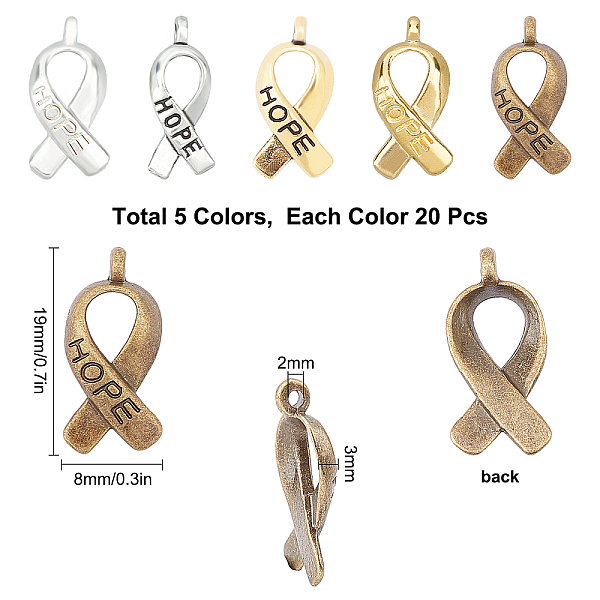 PandaHall SUNNYCLUE 1 Box 100Pcs 5 Colors Hope Ribbon Breast Charms Vintage Angel Breast Cancer Awareness Dangle Tibetab Style Pendants for...
PandaHall SUNNYCLUE 1 Box 100Pcs 5 Colors Hope Ribbon Breast Charms Vintage Angel Breast Cancer Awareness Dangle Tibetab Style Pendants for...