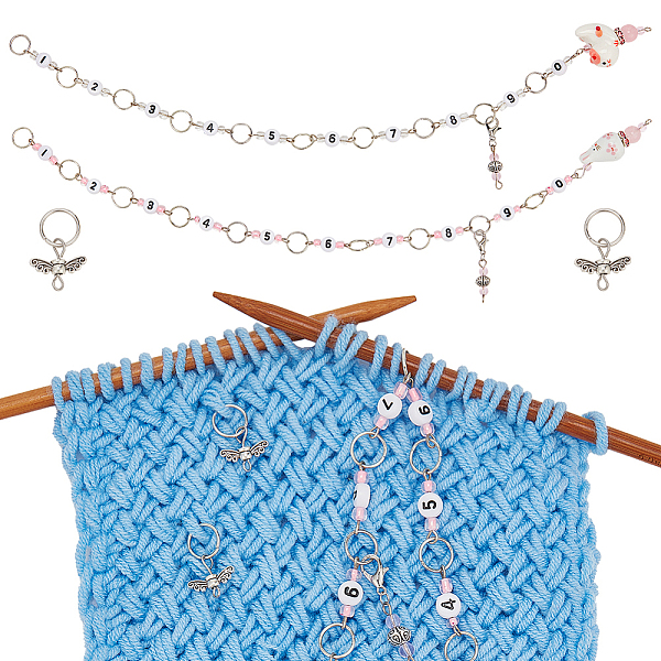 PandaHall 2 Pcs Rabbit Number Knitting Row Counter Chains, 2 Pcs Wings Pendant Stitch Markers Row Counting Accessories with Linking Ring..., White
PandaHall 2 Pcs Rabbit Number Knitting Row Counter Chains, 2 Pcs Wings Pendant Stitch Markers Row Counting Accessories with Linking Ring..., White