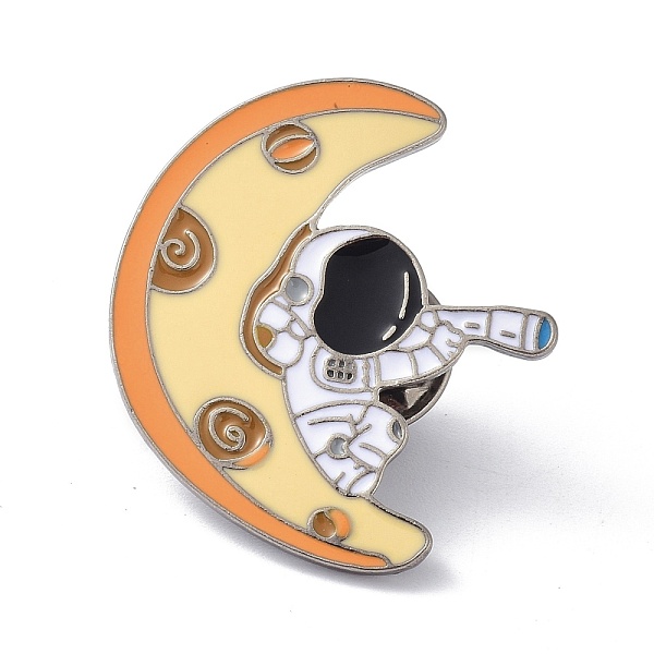 PandaHall Spaceman with Moon Enamel Pin, Alloy Enamel Brooch for Clothes Bags, Gunmetal, Bisque, 33x29x11mm, Pin: 1mm Alloy+Enamel Orange
PandaHall Spaceman with Moon Enamel Pin, Alloy Enamel Brooch for Clothes Bags, Gunmetal, Bisque, 33x29x11mm, Pin: 1mm Alloy+Enamel Orange