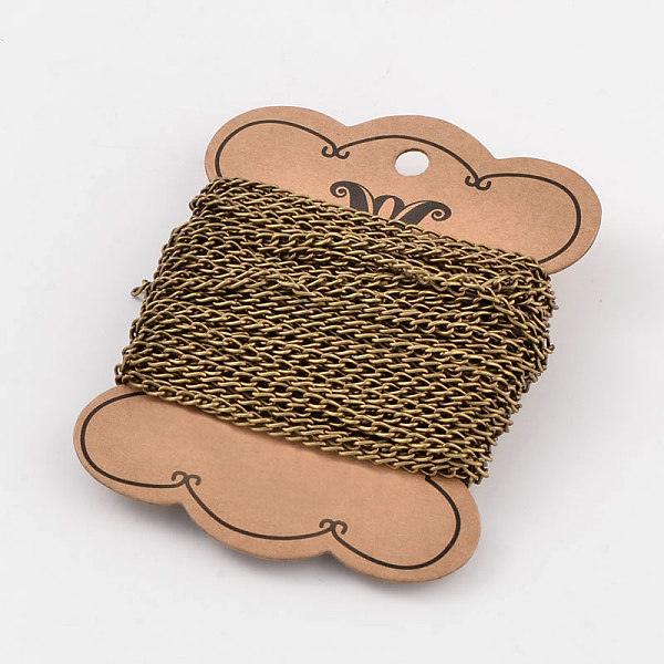 PandaHall Iron Twisted Chains Curb Chains, Unwelded, Lead Free and Nickel Free, Antique Bronze, 3x5x0.8mm Iron
PandaHall Iron Twisted Chains Curb Chains, Unwelded, Lead Free and Nickel Free, Antique Bronze, 3x5x0.8mm Iron