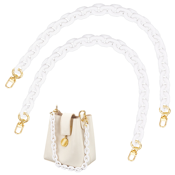 PandaHall 2Pcs Acrylic Purse Chains, Cable Chain with Alloy Swivel Snap Hook Clasps & Spring Ring Clasps, White, 505mm Acrylic Oval White
PandaHall 2Pcs Acrylic Purse Chains, Cable Chain with Alloy Swivel Snap Hook Clasps & Spring Ring Clasps, White, 505mm Acrylic Oval White
