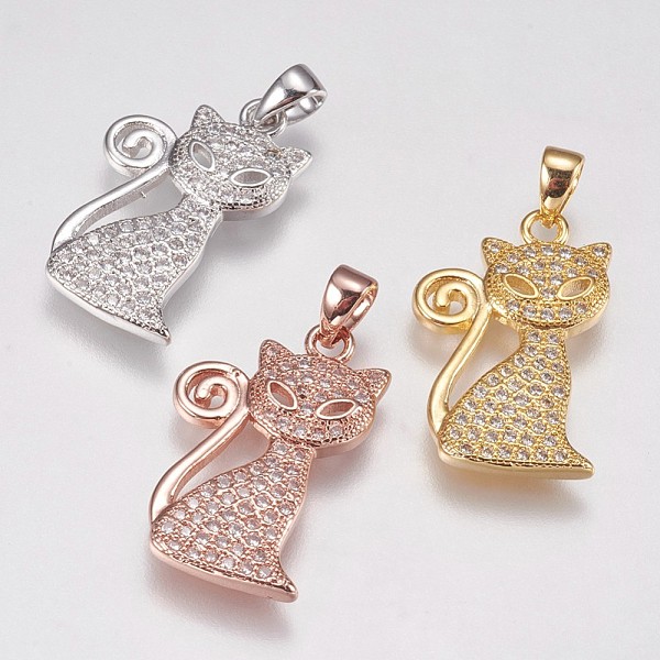 PandaHall Brass Micro Pave Cubic Zirconia Kitten Pendants, Cartoon Cat Shape, Mixed Color, 20.5x13x2mm, Hole: 2.5x4mm Brass+Cubic Zirconia..., Clear
PandaHall Brass Micro Pave Cubic Zirconia Kitten Pendants, Cartoon Cat Shape, Mixed Color, 20.5x13x2mm, Hole: 2.5x4mm Brass+Cubic Zirconia..., Clear