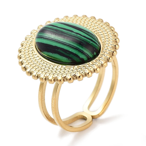 PandaHall Ion Plating(IP) 304 Stainless Steel Ring, Adjustable Synthesize Malachite Rings, Sun, 20.5mm, Inner Diameter: Adjustable Malachite...
PandaHall Ion Plating(IP) 304 Stainless Steel Ring, Adjustable Synthesize Malachite Rings, Sun, 20.5mm, Inner Diameter: Adjustable Malachite...