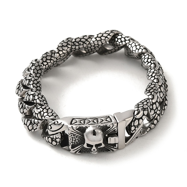 PandaHall 304 Stainless Steel Skull Cuban Link Chain Bracelets for Women Men, Antique Silver, 9-1/2 inch(24cm) 304 Stainless Steel
PandaHall 304 Stainless Steel Skull Cuban Link Chain Bracelets for Women Men, Antique Silver, 9-1/2 inch(24cm) 304 Stainless Steel