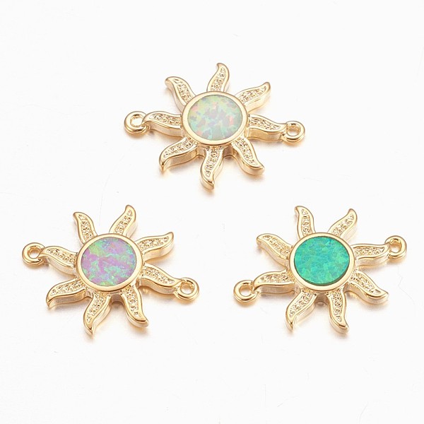 PandaHall Synthetic Opal Links connectors, with Brass Findings, Sun, Golden, Mixed Color, 18x13x2mm, Hole: 1mm Brass Sun Multicolor
PandaHall Synthetic Opal Links connectors, with Brass Findings, Sun, Golden, Mixed Color, 18x13x2mm, Hole: 1mm Brass Sun Multicolor