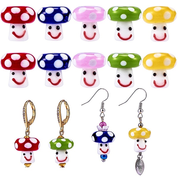 PandaHall 10Pcs 5 Colors Handmade Lampwork Beads, Smiling Face Mushroom Beads, Mixed Color, 13x13mm, Hole: 3mm, 2pcs/color Lampwork Mushroom..., Multicolor
PandaHall 10Pcs 5 Colors Handmade Lampwork Beads, Smiling Face Mushroom Beads, Mixed Color, 13x13mm, Hole: 3mm, 2pcs/color Lampwork Mushroom..., Multicolor
