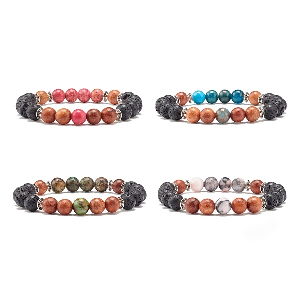PandaHall Natural Mixed Stone & Wood & Lava Rock Round Beads Stretch Bracelet, Oil Diffuser Bracelet for Women, Inner Diameter: 2-1/4 inch...
PandaHall Natural Mixed Stone & Wood & Lava Rock Round Beads Stretch Bracelet, Oil Diffuser Bracelet for Women, Inner Diameter: 2-1/4 inch...