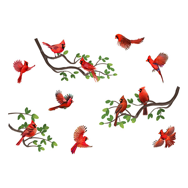PandaHall PVC Wall Stickers, Wall Decoration, Cardinal Pattern, Bird Pattern, 1150x300mm, 2 sheets/set Plastic Bird Red
PandaHall PVC Wall Stickers, Wall Decoration, Cardinal Pattern, Bird Pattern, 1150x300mm, 2 sheets/set Plastic Bird Red