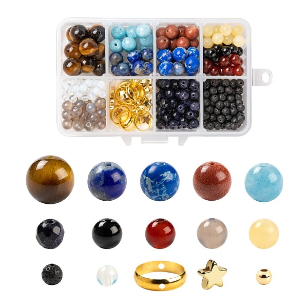 PandaHall DIY Solar System Theme Planet Jewelry Kits, 360Pcs Natural & Synthetic Gemstone Round Beads, 94Pcs Geometry & Star Brass Beads..., Multicolor
PandaHall DIY Solar System Theme Planet Jewelry Kits, 360Pcs Natural & Synthetic Gemstone Round Beads, 94Pcs Geometry & Star Brass Beads..., Multicolor