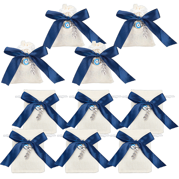 PandaHall Burlap Packing Pouches, Blue Satin Ribbon Drawstring Bags, with Zinc Alloy Enamel Evil Eye Pendants, Rectangle, Floral White...
PandaHall Burlap Packing Pouches, Blue Satin Ribbon Drawstring Bags, with Zinc Alloy Enamel Evil Eye Pendants, Rectangle, Floral White...