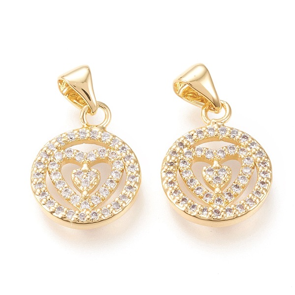 PandaHall Brass Micro Pave Clear Cubic Zirconia Pendants , Long-Lasting Plated, Flat Round with Heart, Golden, 21x13x2mm, Hole: 5x4mm...
PandaHall Brass Micro Pave Clear Cubic Zirconia Pendants , Long-Lasting Plated, Flat Round with Heart, Golden, 21x13x2mm, Hole: 5x4mm...