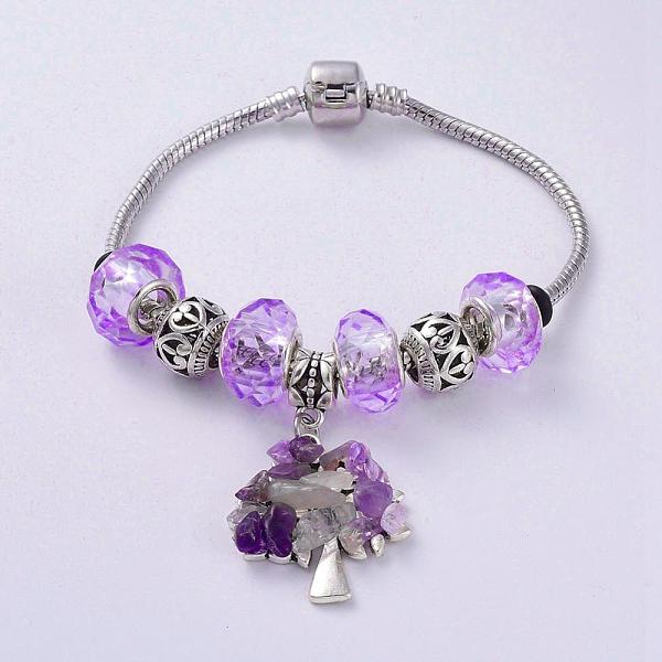PandaHall Brass European Style Bracelets, with Handmade Glass European Beads, Tibetan Style Alloy Pendants & Beads, Natural Amethyst Chip..., Purple
PandaHall Brass European Style Bracelets, with Handmade Glass European Beads, Tibetan Style Alloy Pendants & Beads, Natural Amethyst Chip..., Purple