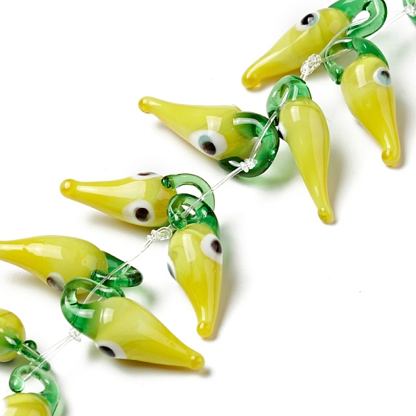 PandaHall Handmade Lampwork Beads Strand, Teardrop with Evil Eye, Yellow, 30x10x11mm, Hole: 5x4mm, about 20pcs/strand, 8.66 inch(22cm)...
PandaHall Handmade Lampwork Beads Strand, Teardrop with Evil Eye, Yellow, 30x10x11mm, Hole: 5x4mm, about 20pcs/strand, 8.66 inch(22cm)...