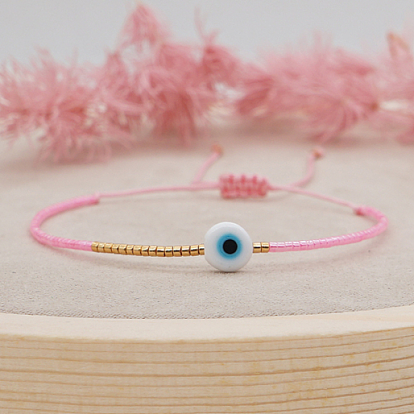PandaHall Adjustable Lanmpword Evil Eye Braided Bead Bracelet, Pink, 11 inch(28cm) Lampwork Pink
PandaHall Adjustable Lanmpword Evil Eye Braided Bead Bracelet, Pink, 11 inch(28cm) Lampwork Pink