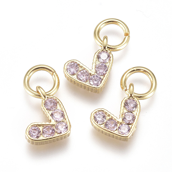PandaHall Brass Micro Pave Cubic Zirconia Charms, with Jump Ring, Long-Lasting Plated, Real 18K Gold Plated, Heart, Pink, 6x8x2mm, Hole: 3mm...
PandaHall Brass Micro Pave Cubic Zirconia Charms, with Jump Ring, Long-Lasting Plated, Real 18K Gold Plated, Heart, Pink, 6x8x2mm, Hole: 3mm...