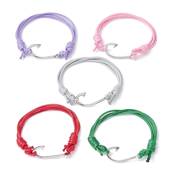 PandaHall Fish Hook Shape 304 Stainless Steel Link Braclet, Waxed Polyester Cord Adjustable Bracelets, Mixed Color, Inner Diameter..., Multicolor
PandaHall Fish Hook Shape 304 Stainless Steel Link Braclet, Waxed Polyester Cord Adjustable Bracelets, Mixed Color, Inner Diameter..., Multicolor
