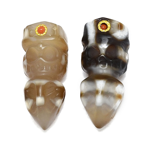 PandaHall Natural Agate Beads, Dyed & Heated, Carved Skull Beads, Camel, 27x12x11.5mm, Hole: 1.1mm Natural Agate Skull Brown
PandaHall Natural Agate Beads, Dyed & Heated, Carved Skull Beads, Camel, 27x12x11.5mm, Hole: 1.1mm Natural Agate Skull Brown