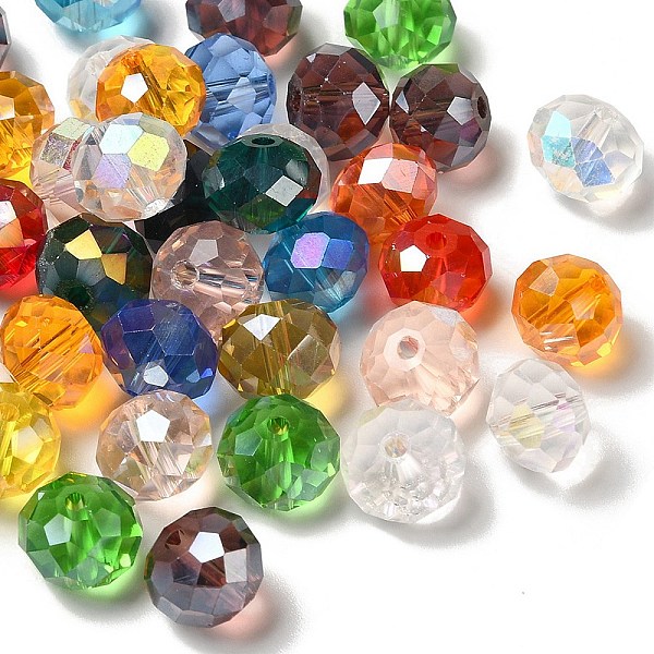 PandaHall Electroplate Faceted Rondelle AB Color Plated Transparent Glass Beads, Mixed Color, 10x7mm, Hole: 1mm Glass Rondelle Multicolor
PandaHall Electroplate Faceted Rondelle AB Color Plated Transparent Glass Beads, Mixed Color, 10x7mm, Hole: 1mm Glass Rondelle Multicolor