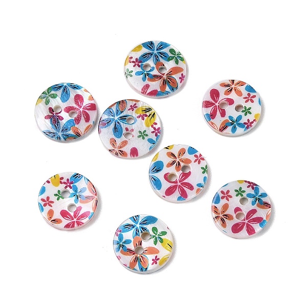 PandaHall 2-Hole Freshwater Shell Buttons, Flat Round, Colorful, 14x2mm, Hole: 2mm Shell Flat Round
PandaHall 2-Hole Freshwater Shell Buttons, Flat Round, Colorful, 14x2mm, Hole: 2mm Shell Flat Round