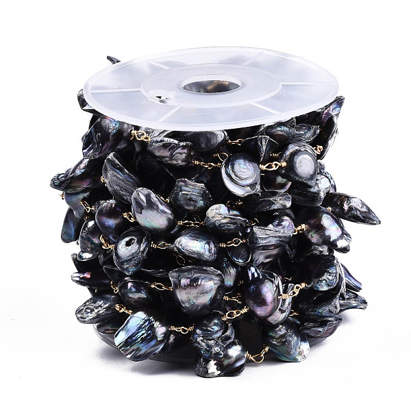 PandaHall Electroplate Handmade Natural Freshwater Pearl Beaded Chains, Unwelded, with Golden Plated Brass Findings, with Spool, Marine Blue...
PandaHall Electroplate Handmade Natural Freshwater Pearl Beaded Chains, Unwelded, with Golden Plated Brass Findings, with Spool, Marine Blue...